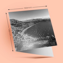 1 x Greeting Card BW - Copacabana Rio de Janeiro - Blank Birthday Celebration Anniversary #39016