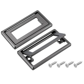 sourcing map 2 Pcs Flush Pull Handle, 2.5 Inch Hole Center Hidden Recessed Furniture Grip Cabinets Door Square Pull Ring Handles with Screws for Drawers Cupboard, 3.3 Inch Length, Gray