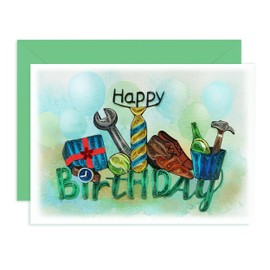 QUILLCRAFT Father's Day Card, Birthday, Dad Quilling Card for All Occasions, Golf, Fishing, Hero, Toolbox, Artful Card for Him, Husband, Daddy, Grandpa, Grandfather (Toolbox)