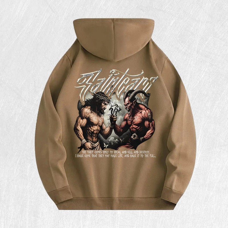 Faith Vs Evil Graphic Hoodie 100% Cotton US Warehouse 6