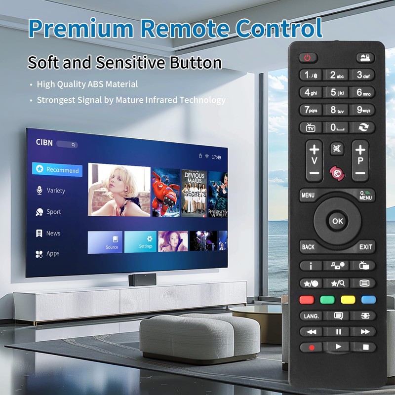 Universal Replacement Remote Control Compatible with All Telefunken TVs RC4875