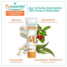 Puressentiel Muscles and Joints Gel - Soothing Gel for Muscle Relief and Knee Relief - Cooling Gel for Foot Relief - Back Gel - 2.02 oz