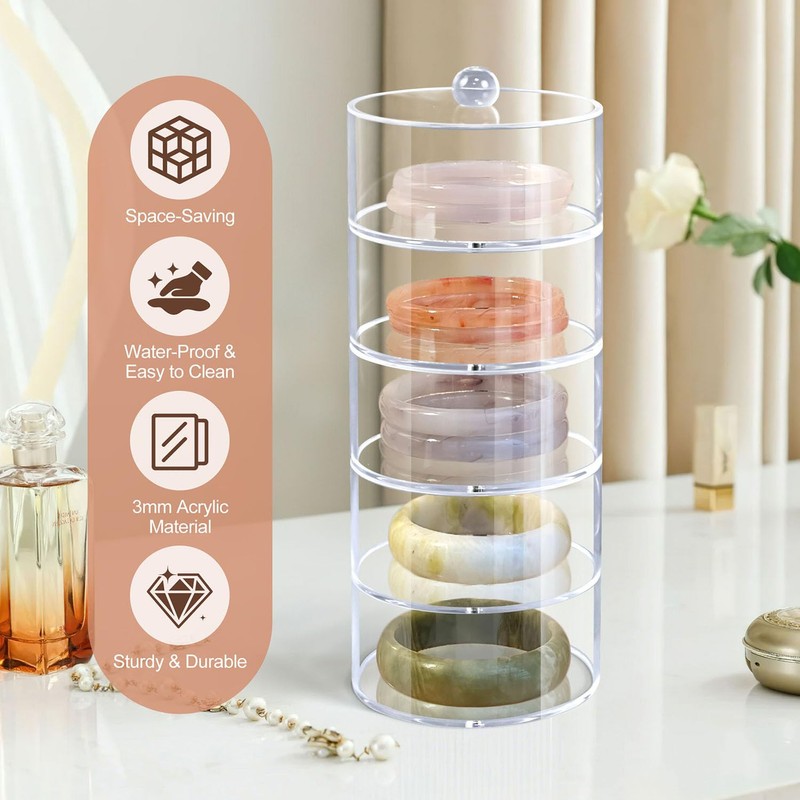 Oubou Belt Organizer, 5-Tier Acrylic Belt Storage & Holder for