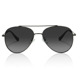 CoolHoney Polarized Aviator Sunglasses for Men: 1.0mm Thick Lenses,Stainless Steel Frame,Classic Timeless Design,Ideal for Driving and Beach,Unisex Fit (Grey Metal/Dark Grey Classic)