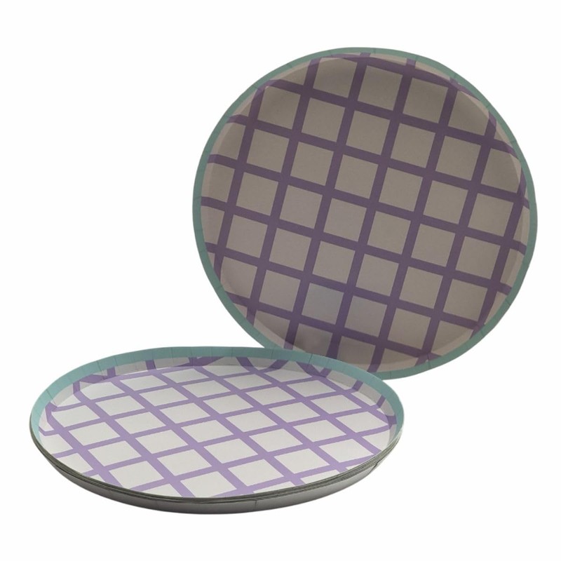 schone Patterned Paper Plates – 8 Pack 24cm Disposable Plates