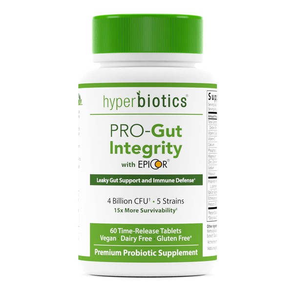 Hyperbiotics Pro Gut Integrity, Immune Probiotics | Vegan Time Release Capsules | Probiotics for Women and Men | Vitamin C, Echinacea, Zinc | Digestive & Gut Health | 60 Count
