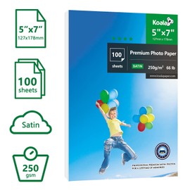 KOALA Inkjet Satin/Oyster Photo Paper 7x5 inch 18x13 cm 250gsm 100 Sheets with Premium Satin Advanced Resin Coated for Canon Hp Epson Inkjet Printer