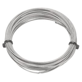 sourcing map 304 Stainless Steel Cable Wire Rope Kit 20FT (6M) Long 3/64" (1.2mm) Dia 7x7 Strand Core Aircraft Cable Marine Grade for Deck Railing System Outdoor Hanging Kit Garden