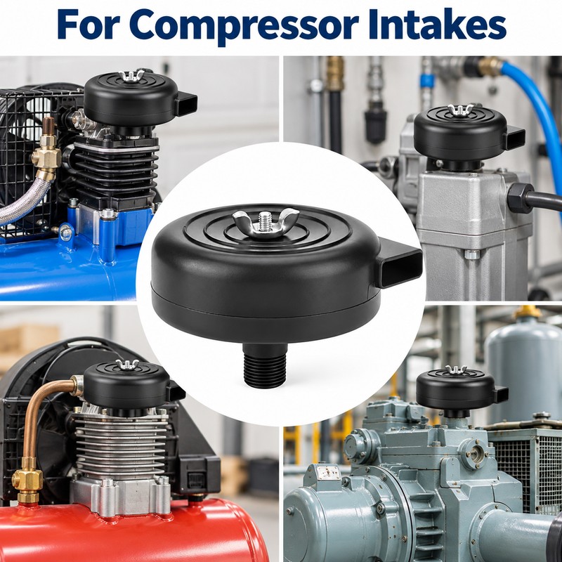Air Compressor Intake Filter Silencer – 3/8 PT Male Thread