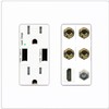 RiteAV 4 Port Banana 2 Speaker Binding Post HDMI Coax Wall Plate - USB Outlet [Screwless White]