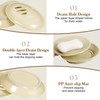 sourcing map Soap Container, 1Pcs 15.5x11cm Plastic Soap Dish with