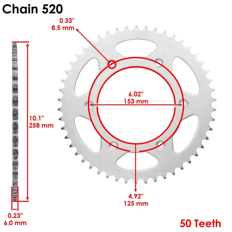 Caltric Red Drive Chain And Sprocket Kit for Honda CR250R