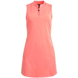 Spyder Womens Athletic Dress - Performance Quarter Zip Sleeveless Golf Pickleball and Tennis Dresses for Women, Size Medium, Peach Bud