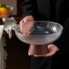 HOMTERN Fruit Bowl Comes with Draining Dase Fruit Dasket,Transparent Fruit