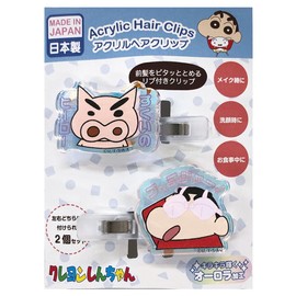 Eye Planning Crayon Shin-chan Aurora Acrylic Hair Clip, Scooping Hero, H1.6 x W1.6 inches (40 x 40 mm), Acrylic, 0.2 x 2.2 inches (7 x 55 mm) (Hair Clip) K4100C