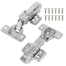Bisagra Bidimensional Cierre Suave Recta 110 Grados Cobertura Completa Con Clip y Placa Tornillos 10 Pares
