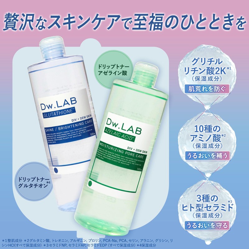 Dw.LAB Amplifier Toner, Glutathione, 16.9 fl oz (500 ml), Toner,