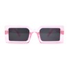 Womens Square Rectangular Retro Vintage Hippie Sunglasses Pink Black