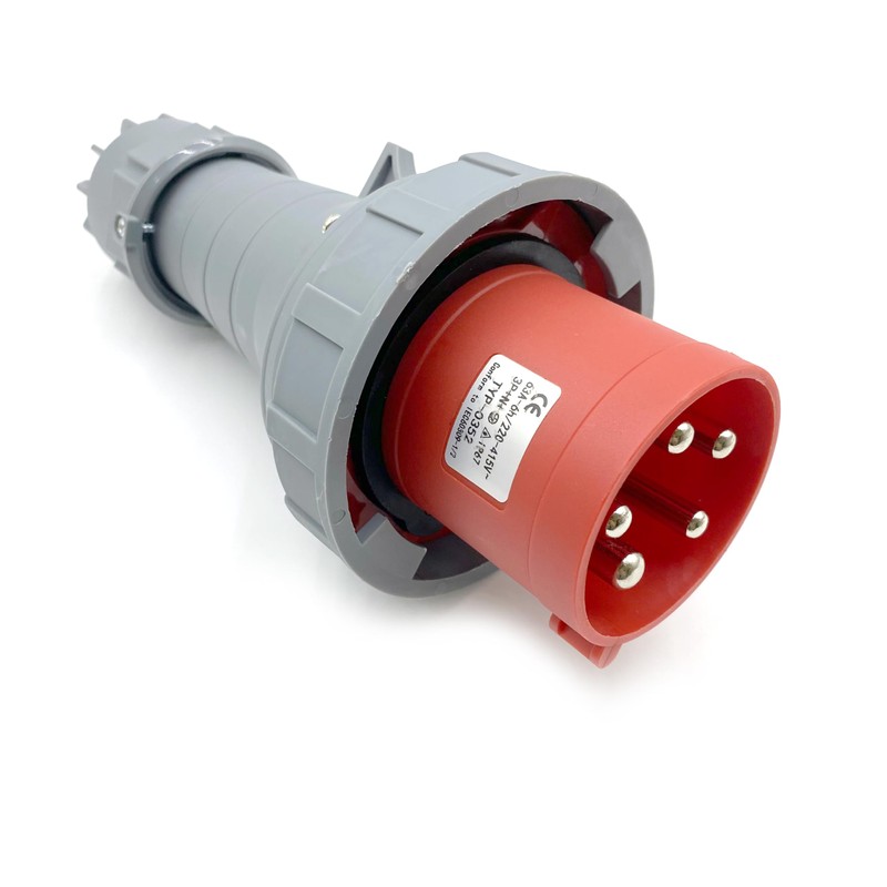 1Set Waterproof Industrial Connector Plug Socket, 5Pin 63A 380V-415V 3P+N+E