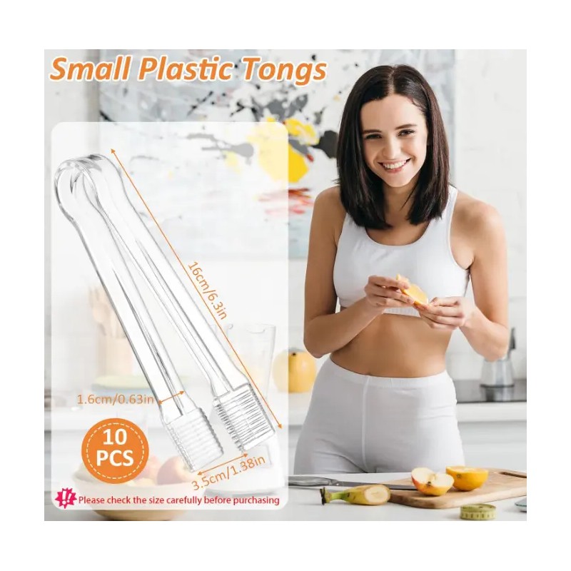 10 Pinzas Transparentes Pequeños Utensilios De Cocina