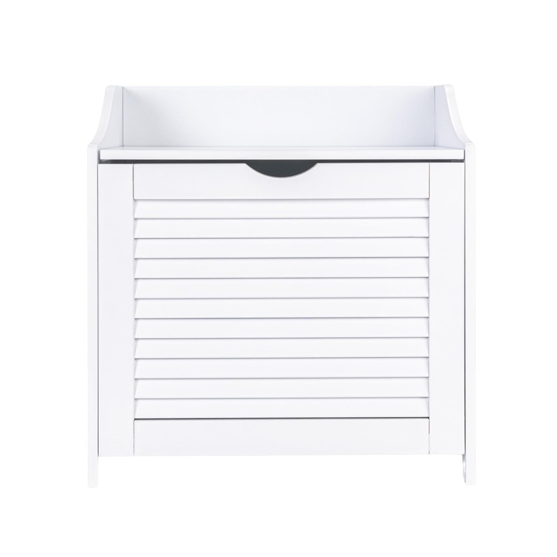 Household Essentials Single Load Hamper Cabinet Seat, White