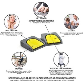 Twin USB Foot Pedal Pc Footswitch - Transcription Foot Pedal - Usb Button - Double Foot Switch Gaming Foot Pedal