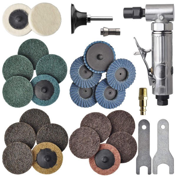 TOOLPEAK 1/4 inch angle air die grinder with 22 pcs