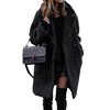 BTFBM Women 2024 Winter Faux Fur Coats Lapel Long Sleeve