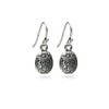 Mini Scarab Earrings - Antique Silver Finish
