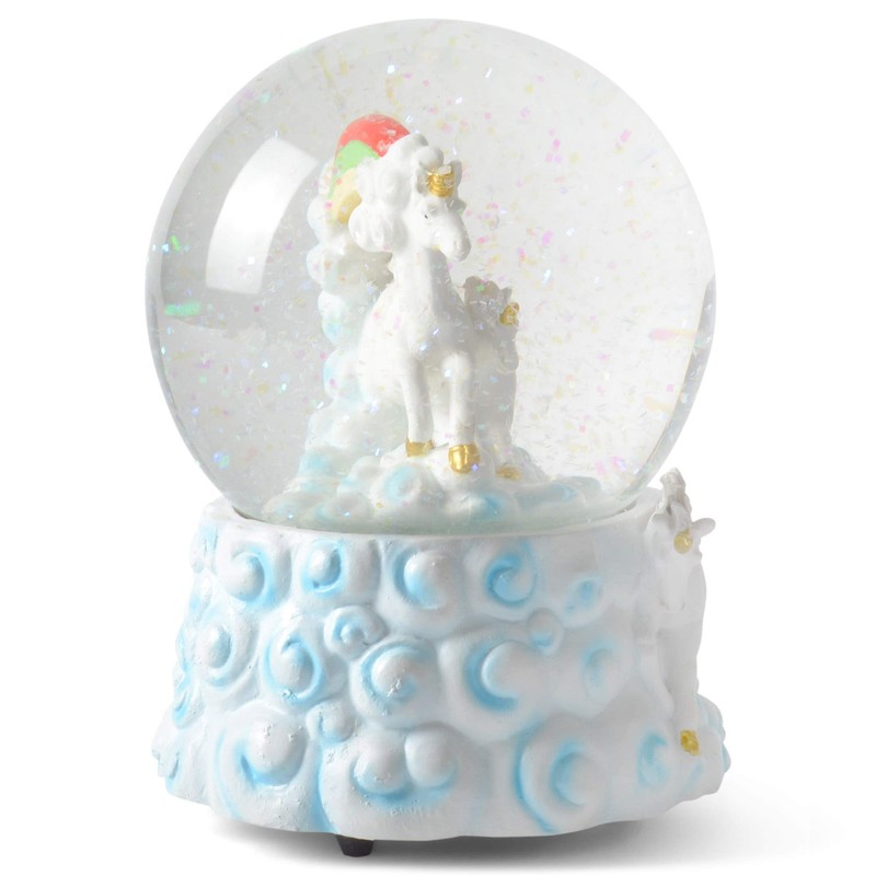 Elanze Designs Rainbow Unicorns 100MM Sturdy Resin Glitter Water Wind