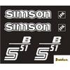 Simson S51B IFA Stickers Transparent Set of 6