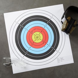 50-Pack Bullseye Large Paper Shooting Range Targets for Pistol Shooting - 17x17 in Bulk Pack for Hunting Accessories, Handguns, Gun Range, Firearms with Colorful Design (10 Rings)