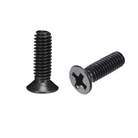 sourcing map M4 x 14 mm Phillips Flat Head Screw Cap Black for Laptop PC TV Fan Switch Pack of 50