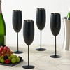 Oak & Steel - 2 Black Matte Champagne Flutes 280ml