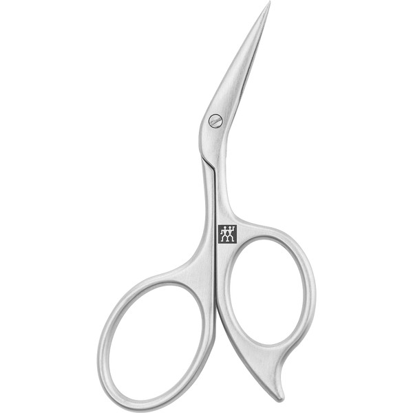 ZWILLING Eyebrow Scissors, Professional Hair Shortening, High-Quality Matte Stainless Steel, Premium, Silver