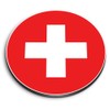 1 x Round MDF Magnet - Switzerland Flag Map Swiss