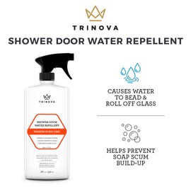 TriNova Shower Door Protectant - Glass Water Repellent - Shower Door Glass Sealant - Causes Water Beading - Prevents Soap Scum and Hard Water Buildup - 18 fl oz