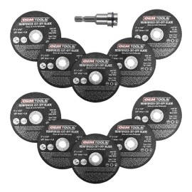 OEMTOOLS 26528 10 Piece Cut Off Wheel Set with Mandrel, Cutoff Wheel Mandrel Set, Premium Metal Cutting Wheels w/ 3/8" Arbors, Die Grinder Cut Off Wheel