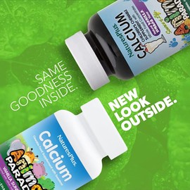 Nature's Plus NaturesPlus Animal Parade Children's Calcium Sugar-Free - Chewable Calcium and Magnesium Formula for Kids - Vanilla Sundae Flavour, Vegan, Gluten Free - 90 Animal Shaped Tablets