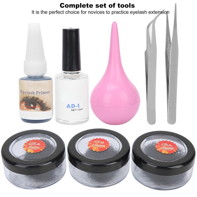 Eyelash Extension Practice Tool Kit Portable False Eyelashes Glue Remover