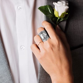 SWBRJ Elephant Engraved Boho Statement Band Ring for Women,Big Retro Vintage S925 Sterling Silver Animal Chunky Ring,Large Thumb Index Finger Boho Jewelry (Ring_A, 6)