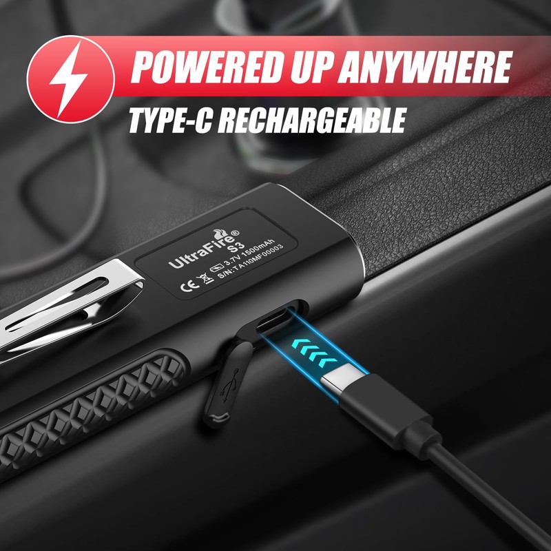 ULTRAFIRE Flat EDC Flashlight with White Light, UV and Red