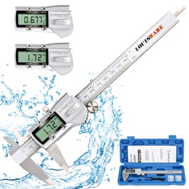 Caliper Digital 0-150 mm/0-6 Inch, High Precision Stainless Steel Calliper, IP54 Waterproof Electronic Digital Calliper, Vernier Calliper, for Indoor, Outdoor & Step Measurement, LED Display