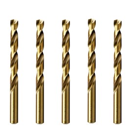 MAXTOOL 11/64" 5pcs Identical Jobber Length Drills HSS M42 Twist Drill Bits 8% Cobalt Fully Ground Golden Straight Shank Drills; JBF42G10R11P5