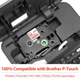 Label KINGDOM 24mm Red on White Label Tape Replacement for Brother P-Touch TZe-252 TZe252 1 Inch TZe Tape 24mm 0.94 Compatible with Brother P Touch Label Maker PTD600 PTD600VP PTP700 PT2730, 3-Pack
