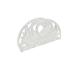 5.75 Inch Clear Plastic Napkin Holder - 24 Pieces (Swans Design)