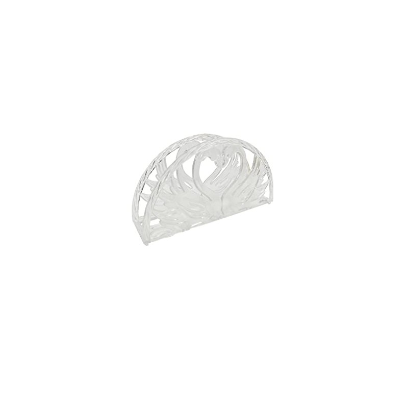 5.75 Inch Clear Plastic Napkin Holder - 24 Pieces (Swans