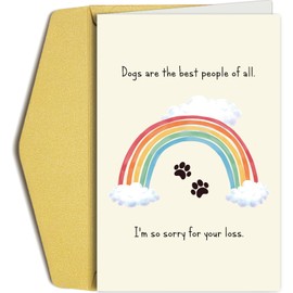Pet Loss Sympathy Card for Dog Owner, Dog Loss Card for Men Women, Dog Bereavement Card for Friend Family, Dogs Are The Best People of All