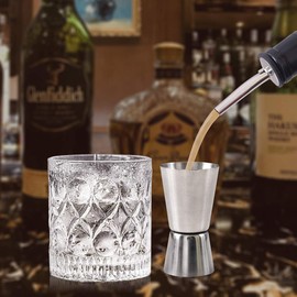 Newk Cocktail Jigger, 0.85 & 1.7 oz (25 & 50 ml) Stainless Steel Bar Jigger (Set of 4)