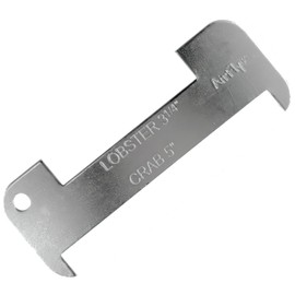 AirFly Aluminum Lobster and Blue Crab Gauge for California, Maine, MA, NH, RI, CT, MP, AL, FL, GA, MD, VA, NC, SC, LA, TX, Canada, 5", 3 1/4". Designed in San Francisco, USA